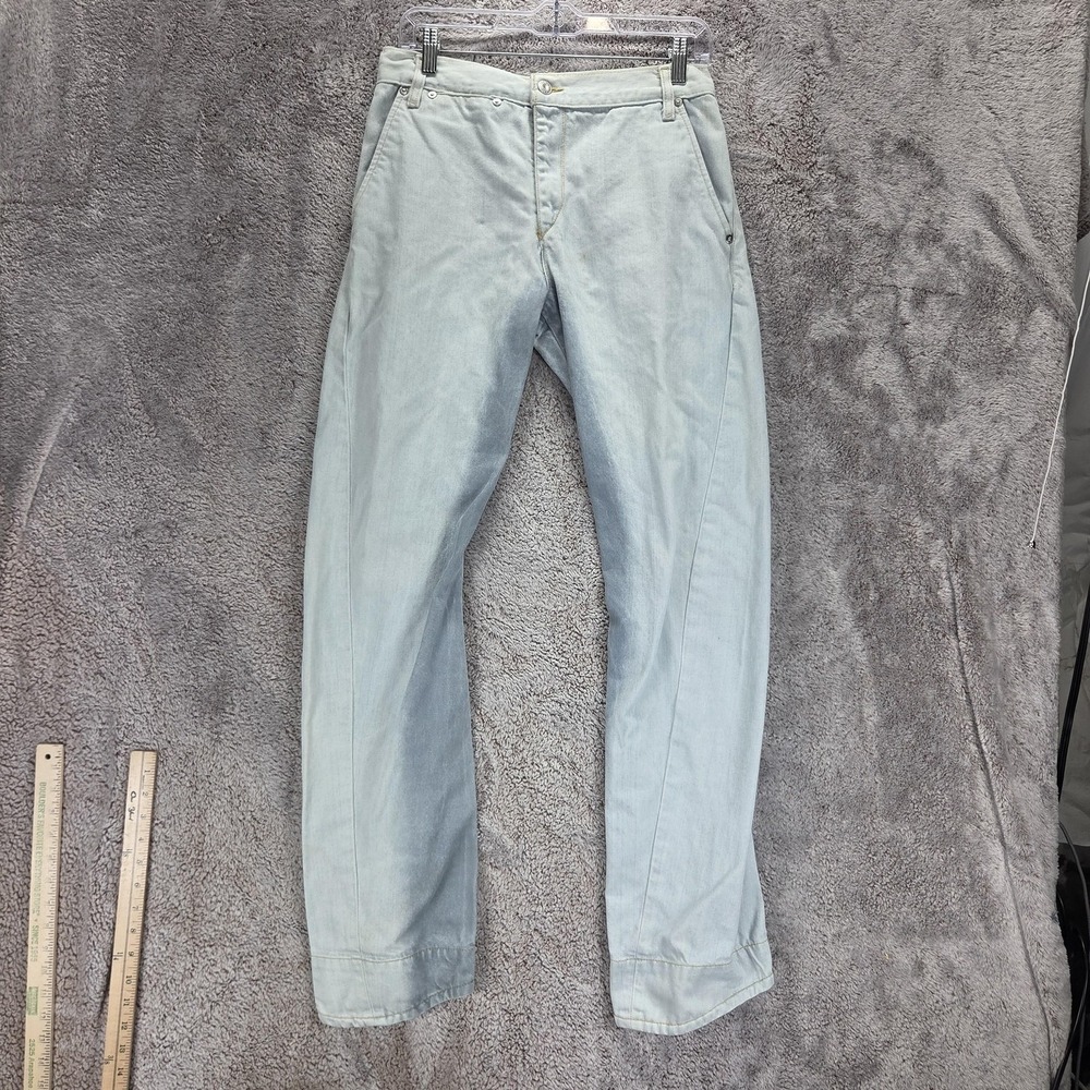 Vintage Levis Engineered Jeans Mens Blue Twisted Light Wash Zip Fly Fits 28x32